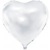 PartyDeco Fóliový balón Srdce biele 45 cm PartyDeco Fóliový balón Srdce biele 45 cm