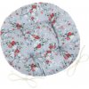 Bellatex Sedák DITA kulatý prošívaný, Kvítí na šedé - 40 cm Bellatex Sedák DITA kulatý prošívaný, Kvítí na šedé - 40 cm