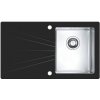 Alveus Karat 10 Sklenený drez vanička na pravej strane, čierne sklo/nerez 1103657 Alveus Karat 10 Sklenený drez vanička na pravej strane, čierne sklo/nerez 1103657
