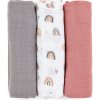 Petite&Mars Sada bambusová mušelínová Moussy Rose Rainbows 68 x 68 3 ks Petite&Mars Sada bambusová mušelínová Moussy Rose Rainbows 68 x 68 3 ks