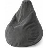 Sablio Sedací vak Pear SOFTY Graphite 70 x 95 x 15 cm