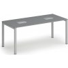 Rokovací stôl PRIMO SQUARE, 180x80 cm, grafit + 2x stolová zásuvka TYP III, strieborná Rokovací stôl PRIMO SQUARE, 180x80 cm, grafit + 2x stolová zásuvka TYP III, strieborná