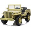JOKO Elektrické autíčko Vojenský Jeep 4x4, trojmiestny, penové kolesá, kožené sedadlo + lopata, hnedý JOKO Elektrické autíčko Vojenský Jeep 4x4, trojmiestny, penové kolesá, kožené sedadlo + lopata, hnedý
