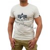 Alpha Industries Basic T-Shirt Jet Stream white tričko pánske hnedé piesková