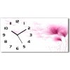 Vodorovné Sklenené hodiny na stenu tiché Ružové kvety 60x30 cm Vodorovné Sklenené hodiny na stenu tiché Ružové kvety 60x30 cm