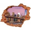 Fototapeta diera na stenu 3D Manhattan new york city 90x70 cm Fototapeta diera na stenu 3D Manhattan new york city 90x70 cm