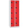 Svařovaná šatníková skriňa Manutan Expert Thierry, 10 oddílů, cylindrický zámok, šedá/červená Svařovaná šatníková skriňa Manutan Expert Thierry, 10 oddílů, cylindrický zámok, šedá/červená