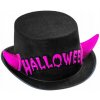 Čierny filcový cylinder s rohami diabla Halloween