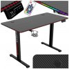 Herný stôl s LED osvetlením SHADOW GAMER 2.0 elektrický, čierny Herný stôl s LED osvetlením SHADOW GAMER 2.0 elektrický, čierny