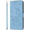Peňaženkové kožené puzdro Kitten Embossed na Xiaomi 14T - Modrá Peňaženkové kožené puzdro Kitten Embossed na Xiaomi 14T - Modrá