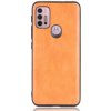 Púzdro Shockproof Sewing Cow Pattern Motorola Moto G30 / G10 oranžové