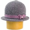 Dámsky pletený dvojitý klobúk šedo-ružová