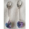 Náušnice na retiazke Swarovski elements srdce fialové Vitrail Light 50mm Náušnice na retiazke Swarovski elements srdce fialové Vitrail Light 50mm