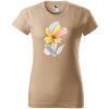 Handel Tričko - Kvetinová harmónia Farba: piesková, Veľkosť: M, Strih trička: dámsky Handel Tričko - Kvetinová harmónia Farba: piesková, Veľkosť: M, Strih trička: dámsky