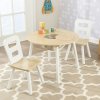 KidKraft Okrúhly stôl a dve stoličky natural a biely KidKraft Okrúhly stôl a dve stoličky natural a biely