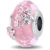 Arterer Strieborný Prívesok S925 Ružové Murano Sklo s Kvetmi Arterer Strieborný Prívesok S925 Ružové Murano Sklo s Kvetmi