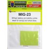 Kovozávody Prostějov Striekacie šablóny pre kabínku a kolesá MiG-23 Kovozávody Prostějov Striekacie šablóny pre kabínku a kolesá MiG-23