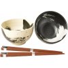 edo Japan Set japonských misiek béžovo-čierny (pre 2 osoby) edo Japan Set japonských misiek béžovo-čierny (pre 2 osoby)