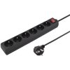 Kabel PremiumCord prodlužovací přívod 230V 3m 6 zásuvek + vypínač, černý Kabel PremiumCord prodlužovací přívod 230V 3m 6 zásuvek + vypínač, černý