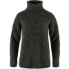 FJÄLLRÄVEN Övik Cable Knit Roller Neck W Dark Grey