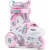 Detské kolieskové korčule Cariboo Ballerina 31-35 bielo-ružové, 3 kolieska, ložiská ABEC-5 Detské kolieskové korčule Cariboo Ballerina 31-35 bielo-ružové, 3 kolieska, ložiská ABEC-5