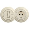 | Kliklap - Retro jednopólový vypínač č. 1 a zásuvka SCHUKO 230 V s rámčekom v béžovom prevedení | 2xKA0135+KA0128+KA0144 | Kliklap - Retro jednopólový vypínač č. 1 a zásuvka SCHUKO 230 V s rámčekom v béžovom prevedení | 2xKA0135+KA0128+KA0144