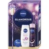 Nivea Glamorous sprchový gél 250 ml + deospray 150 ml + krém 30 ml darčeková sada Nivea Glamorous sprchový gél 250 ml + deospray 150 ml + krém 30 ml darčeková sada