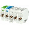 Hora eTec GmbH Svorkovnica rozbočovacia Cu HLAK 25/5 C PEN3L zelená/modrá/3xšedá 5pól 152A 5 x vstup 2x25mm2 plus 5 x výstup 2x16mm2 Hora eTec GmbH Svorkovnica rozbočovacia Cu HLAK 25/5 C PEN3L zelená/modrá/3xšedá 5pól 152A 5 x vstup 2x25mm2 plus 5 x výstup 2x16mm2