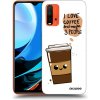 Picasee silikónový čierny obal pre Xiaomi Redmi 9T - Cute coffee Picasee silikónový čierny obal pre Xiaomi Redmi 9T - Cute coffee