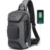 BANGE batoh cez rameno s USB KEROM Šedý 11L BANGE batoh cez rameno s USB KEROM Šedý 11L