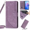Peňaženkové kožené puzdro Stripe na Oppo Reno 7 5G - Fialová Peňaženkové kožené puzdro Stripe na Oppo Reno 7 5G - Fialová