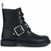 Geox Dievčenská členková obuv J ECLAIR G. D čiernastrieborná
