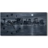 Vodorovné Sklenené hodiny na stenu tiché New York noc 60x30 cm Vodorovné Sklenené hodiny na stenu tiché New York noc 60x30 cm