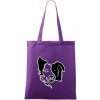 Border kólia obrys hlavy - Taška bavlnená - 42 x 38 cm ( Fialová ) Border kólia obrys hlavy - Taška bavlnená - 42 x 38 cm ( Fialová )