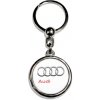 Prívesok na kľúče živicová Audi okrúhla biela nápis na boku AutoZulu