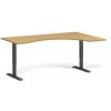 Ergonomický výškovo nastaviteľný stôl, 180x120 cm, 1 motor, L/P, čierna podnož, buk Ergonomický výškovo nastaviteľný stôl, 180x120 cm, 1 motor, L/P, čierna podnož, buk