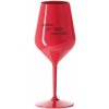 PROTOŽE BÝT TRENÉR NENÍ PRDEL - červená nerozbitná sklenice na víno 470 ml PROTOŽE BÝT TRENÉR NENÍ PRDEL - červená nerozbitná sklenice na víno 470 ml