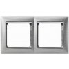 VALENA Rámik 2P brúsený hliník+strieborný prúžok 770332 VALENA Rámik 2P brúsený hliník+strieborný prúžok 770332
