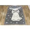 Najkoberce Lima 9377C Zajačik s okuliarmi sivý / krémový 120x170 cm Najkoberce Lima 9377C Zajačik s okuliarmi sivý / krémový 120x170 cm