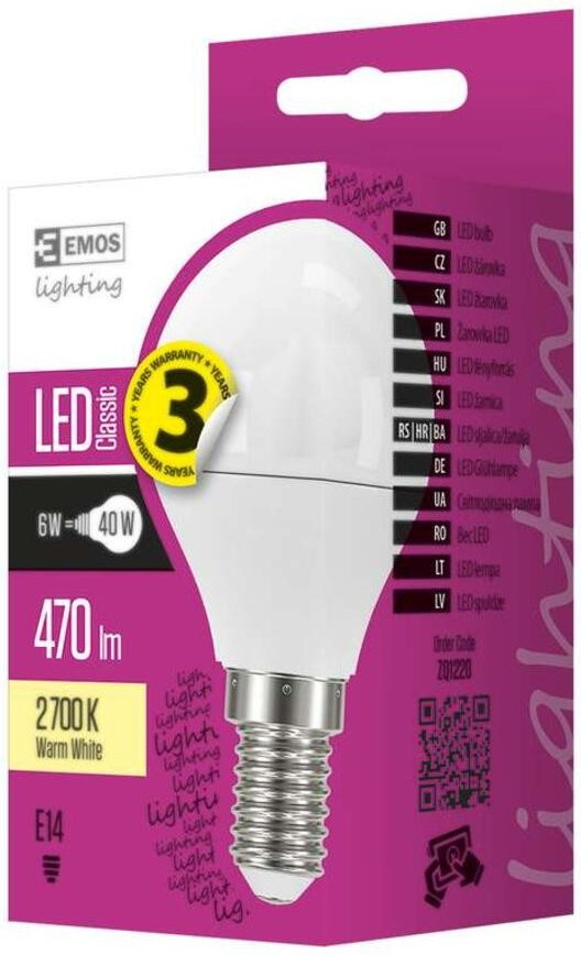 Emos LED žiarovka Classic Mini Globe 6W E14 teplá biela