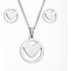 MSPERK Srdce v kruhu náušnice prívesok a retiazka z chirurgickej ocele MSPERK Srdce v kruhu náušnice prívesok a retiazka z chirurgickej ocele