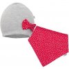 Dojčenská čiapočka s šatkou na krk New Baby Missy sivo-červená 86 (12-18m) Dojčenská čiapočka s šatkou na krk New Baby Missy sivo-červená 86 (12-18m)