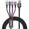 Baseus CA1T4-B01 USB na Lightning, 2 x Type-C, Micro-USB, 3,5A, 1,2m, černý