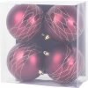 Gule MagicHome Vianoce, 4 ks, bordové, matné, s dekoráciou, na vianočný stromček, 10 cm Gule MagicHome Vianoce, 4 ks, bordové, matné, s dekoráciou, na vianočný stromček, 10 cm