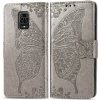 Peňaženkové kožené puzdro Butterfly Love na Xiaomi Redmi Note 9S/9 Pro - Sivá Peňaženkové kožené puzdro Butterfly Love na Xiaomi Redmi Note 9S/9 Pro - Sivá