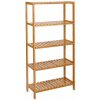 Prírodná bambusová policová jednotka, 5 políc,130x60x26 cm Prírodná bambusová policová jednotka, 5 políc,130x60x26 cm