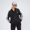 adidas Essentials 3-Stripes French Terry Regular Full-Zip Hoodie čierna