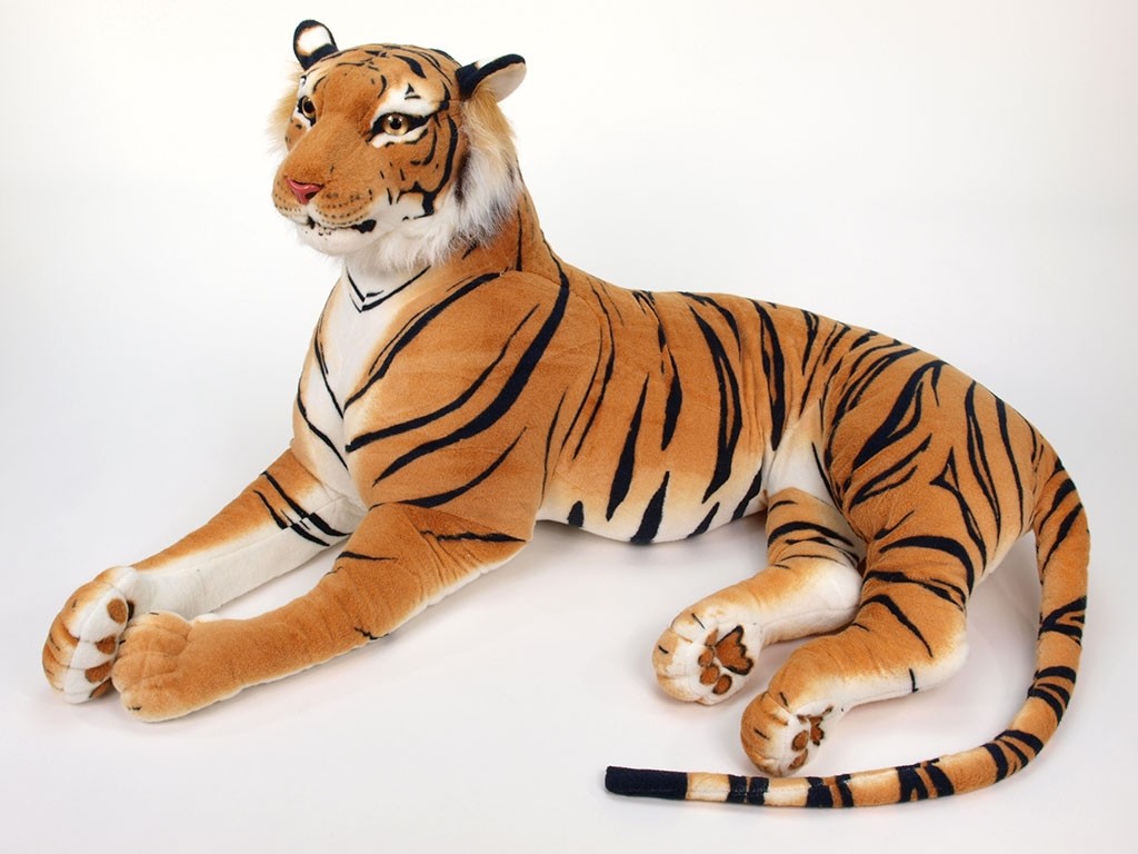 Obrovský tiger ležiaci dĺžka oranžový 200 cm
