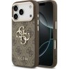 Guess PU Leather 4G Metal Logo Gold Frame Zadný Kryt pre iPhone 17 Pro Max Brown