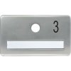 SOLIDO dveřní jmenovka bez kukátka, otvor o 14, hliník sříbrný elox,gravír. č.3 SOLIDO dveřní jmenovka bez kukátka, otvor o 14, hliník sříbrný elox,gravír. č.3